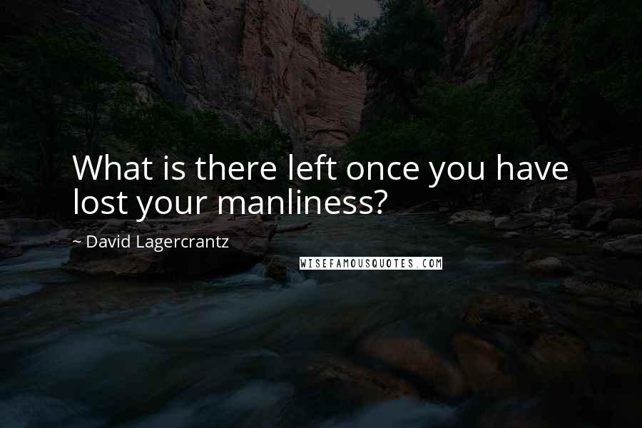 David Lagercrantz Quotes: What is there left once you have lost your manliness?