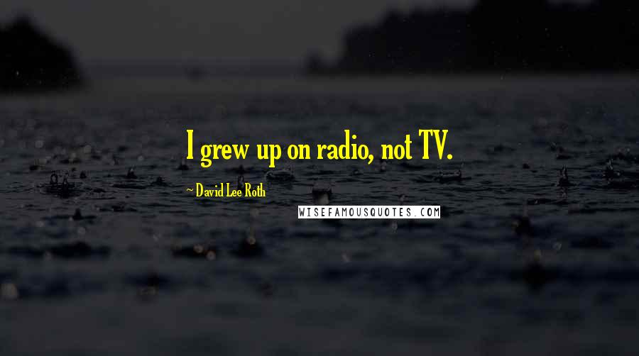 David Lee Roth Quotes: I grew up on radio, not TV.