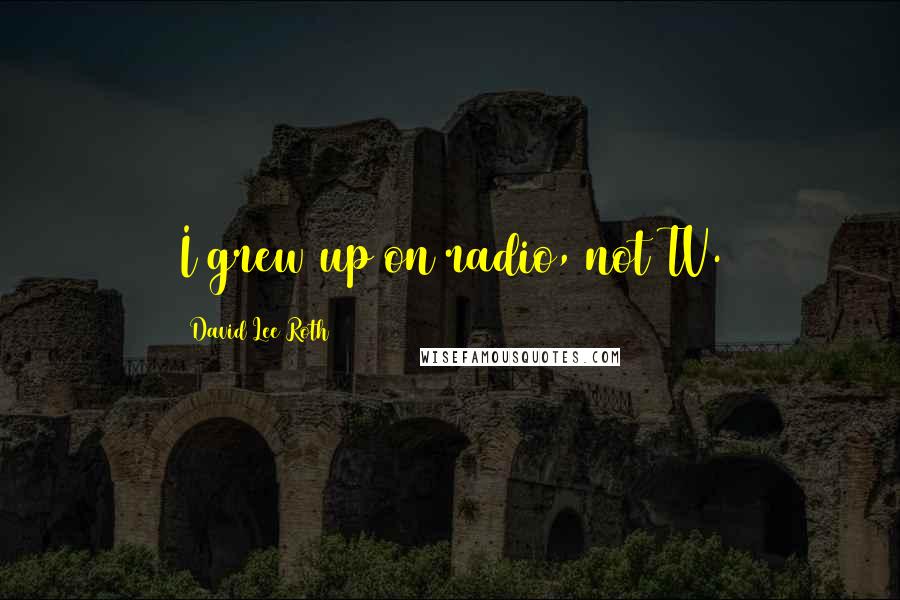 David Lee Roth Quotes: I grew up on radio, not TV.