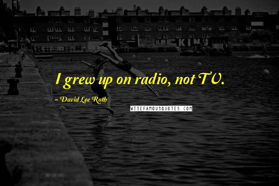 David Lee Roth Quotes: I grew up on radio, not TV.