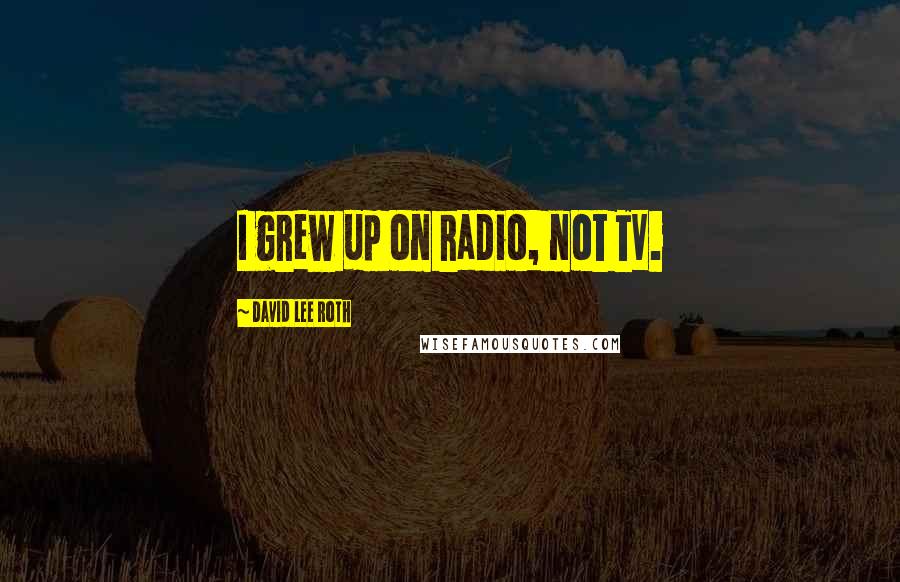 David Lee Roth Quotes: I grew up on radio, not TV.