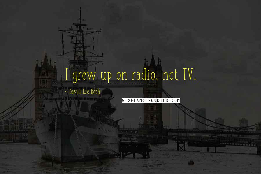 David Lee Roth Quotes: I grew up on radio, not TV.