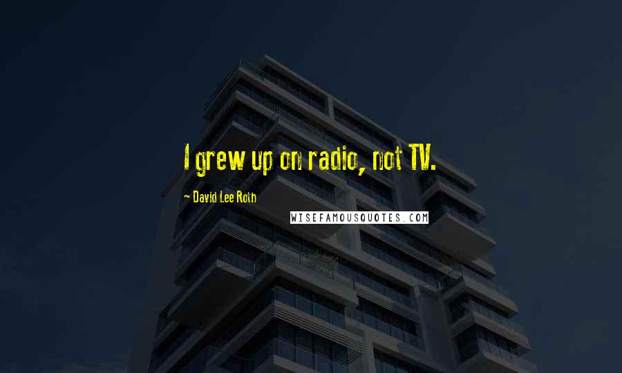 David Lee Roth Quotes: I grew up on radio, not TV.