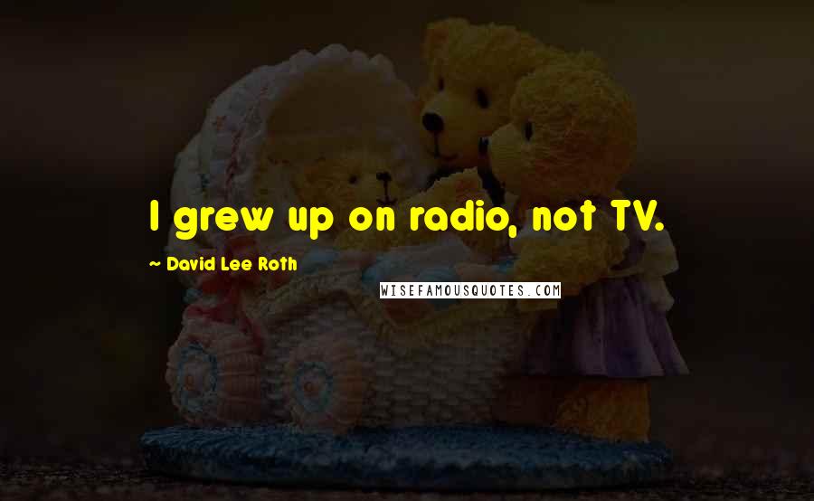 David Lee Roth Quotes: I grew up on radio, not TV.
