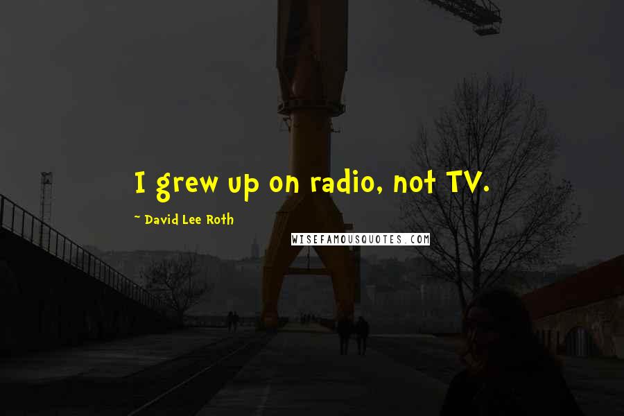 David Lee Roth Quotes: I grew up on radio, not TV.