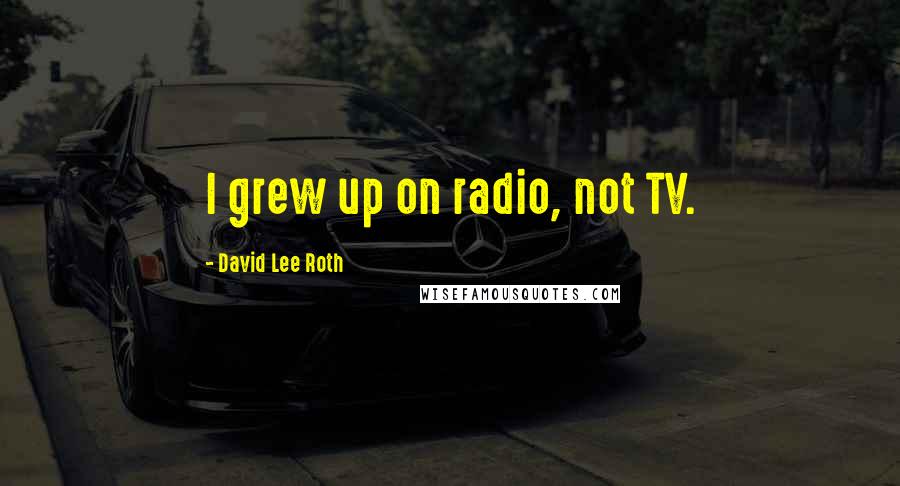 David Lee Roth Quotes: I grew up on radio, not TV.