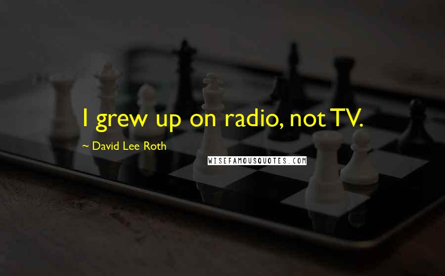 David Lee Roth Quotes: I grew up on radio, not TV.