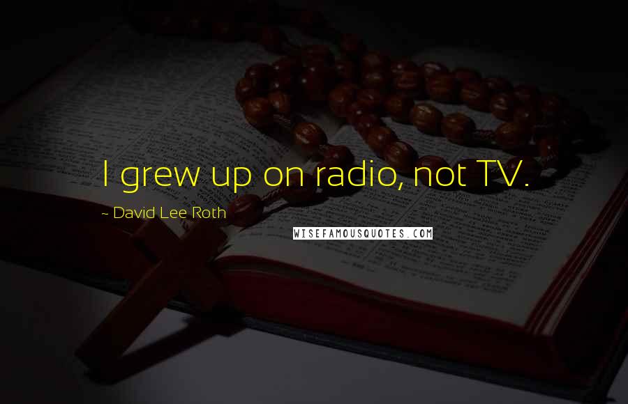 David Lee Roth Quotes: I grew up on radio, not TV.