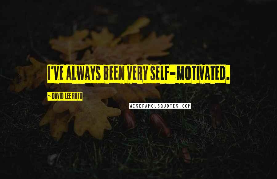 David Lee Roth Quotes: I've always been very self-motivated.