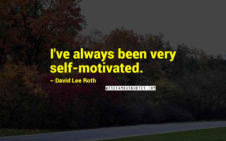 David Lee Roth Quotes: I've always been very self-motivated.