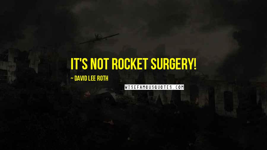 David Lee Roth Quotes: It's not rocket surgery!