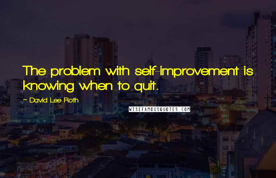 David Lee Roth Quotes: The problem with self-improvement is knowing when to quit.