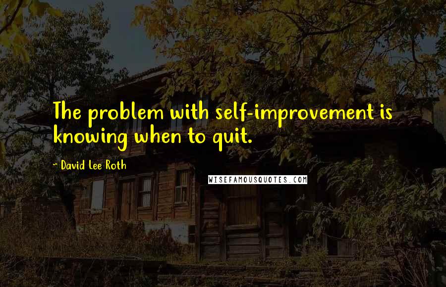 David Lee Roth Quotes: The problem with self-improvement is knowing when to quit.