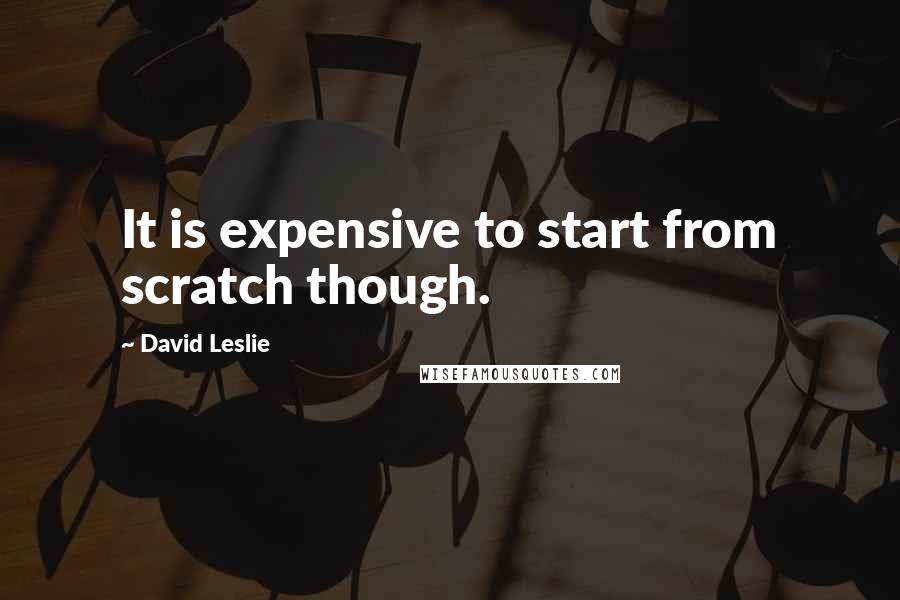 David Leslie Quotes: It is expensive to start from scratch though.