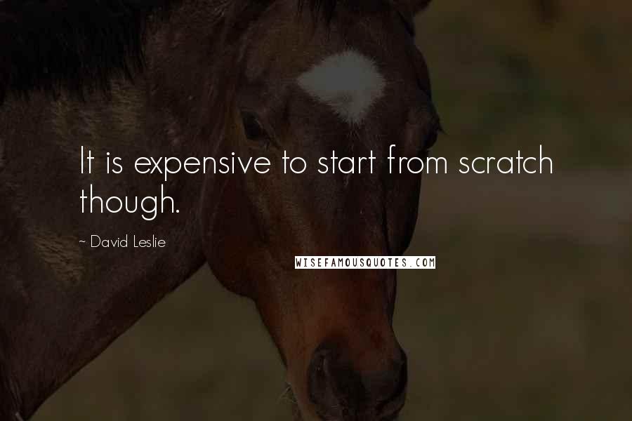 David Leslie Quotes: It is expensive to start from scratch though.