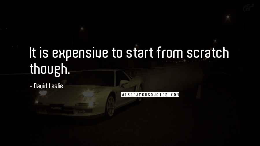 David Leslie Quotes: It is expensive to start from scratch though.