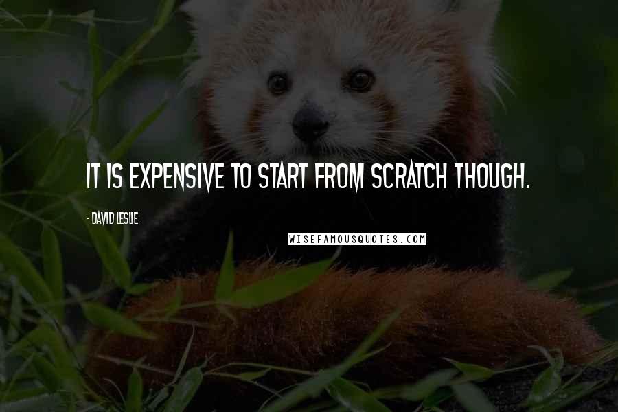 David Leslie Quotes: It is expensive to start from scratch though.