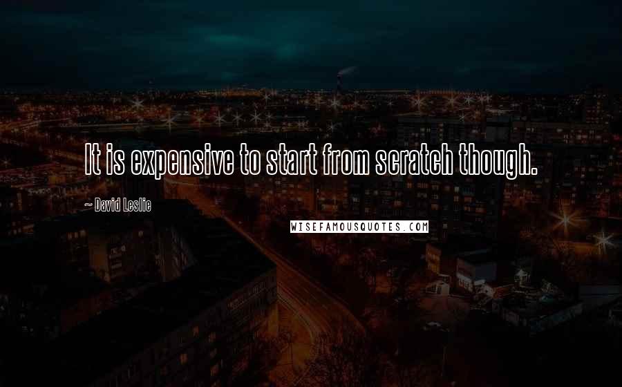 David Leslie Quotes: It is expensive to start from scratch though.