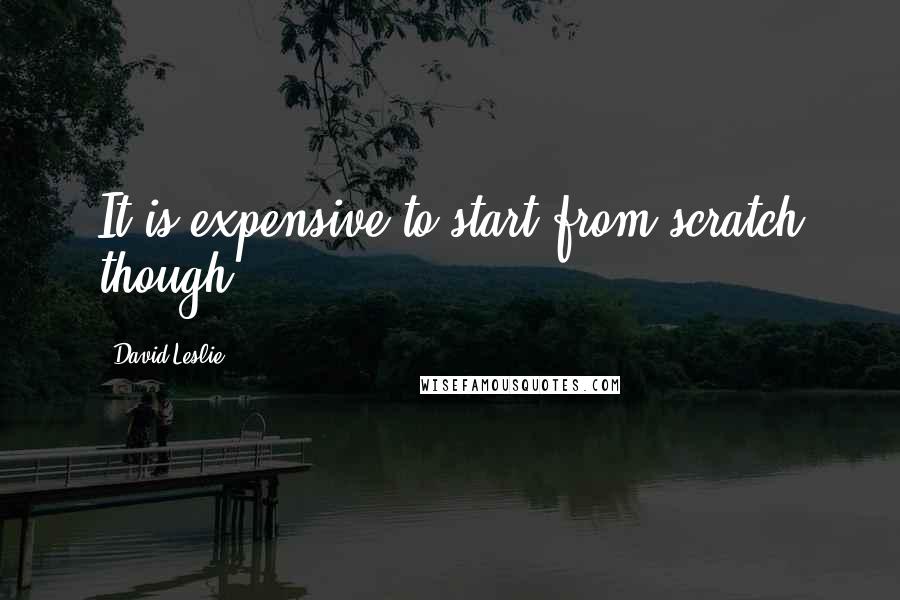 David Leslie Quotes: It is expensive to start from scratch though.