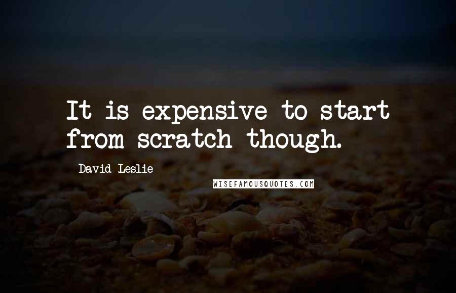 David Leslie Quotes: It is expensive to start from scratch though.