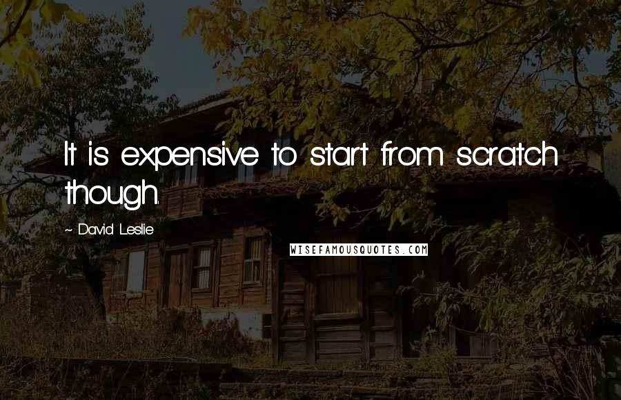 David Leslie Quotes: It is expensive to start from scratch though.