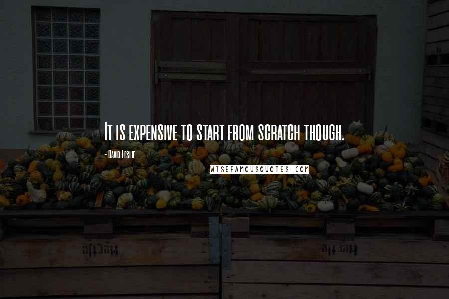 David Leslie Quotes: It is expensive to start from scratch though.