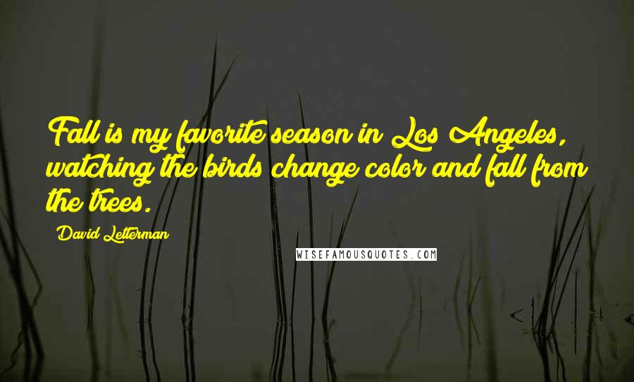 David Letterman Quotes: Fall is my favorite season in Los Angeles, watching the birds change color and fall from the trees.