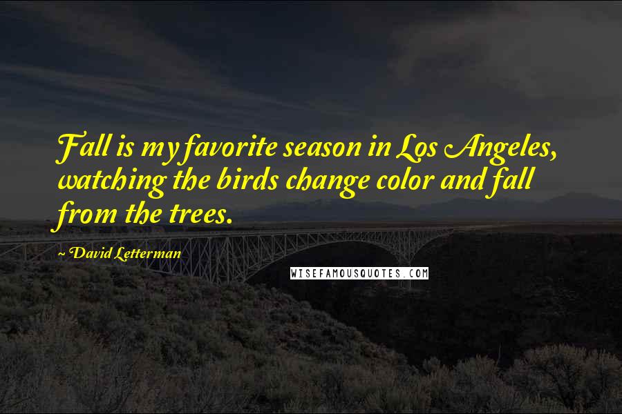 David Letterman Quotes: Fall is my favorite season in Los Angeles, watching the birds change color and fall from the trees.
