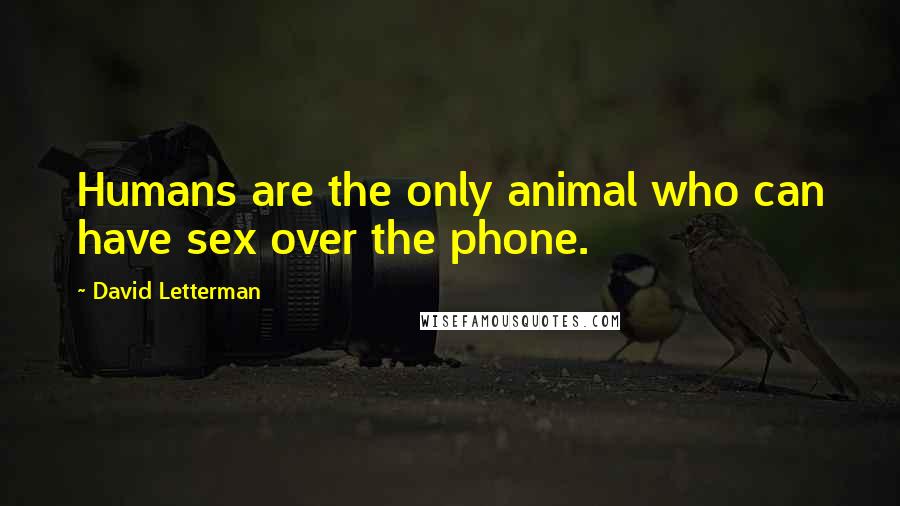 David Letterman Quotes: Humans are the only animal who can have sex over the phone.