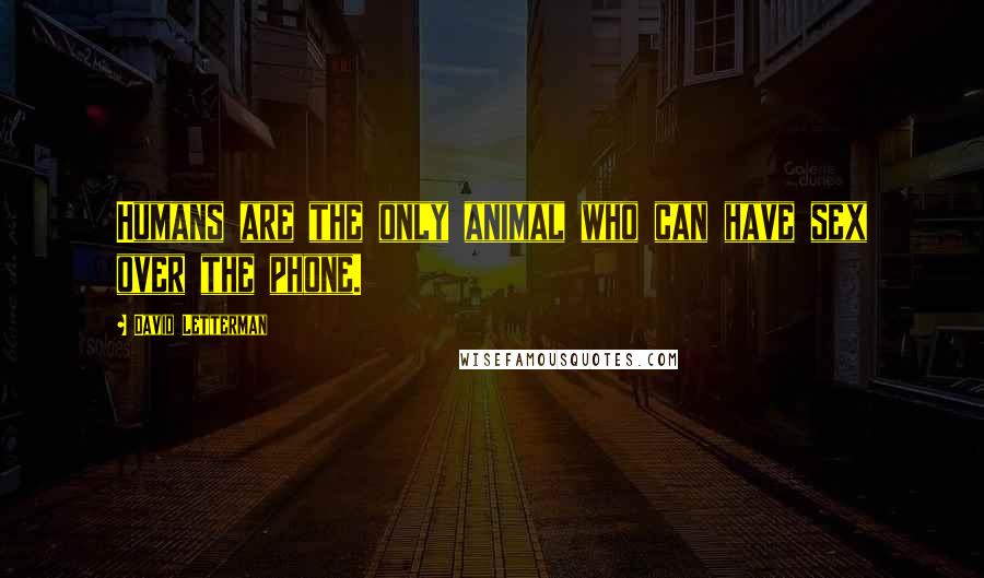 David Letterman Quotes: Humans are the only animal who can have sex over the phone.