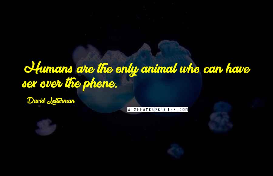 David Letterman Quotes: Humans are the only animal who can have sex over the phone.