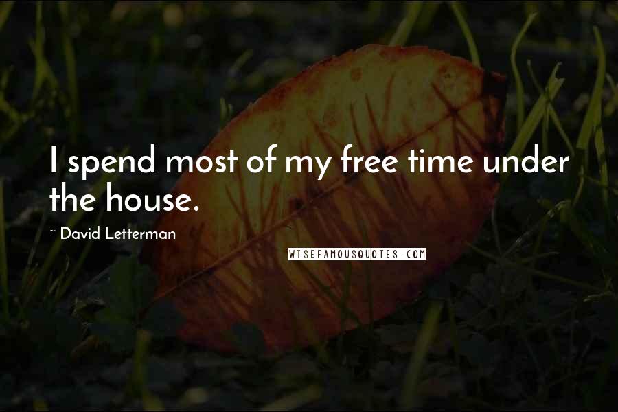 David Letterman Quotes: I spend most of my free time under the house.