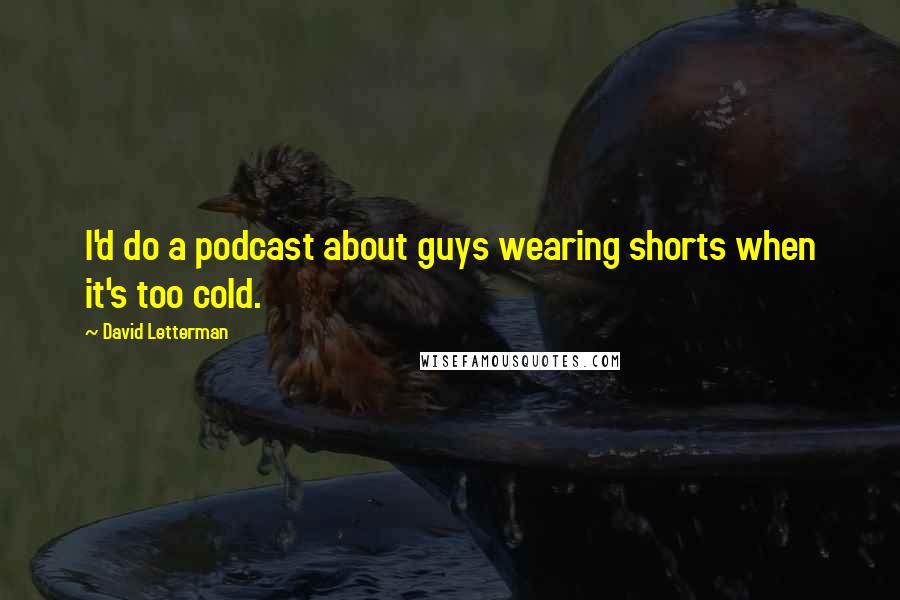 David Letterman Quotes: I'd do a podcast about guys wearing shorts when it's too cold.