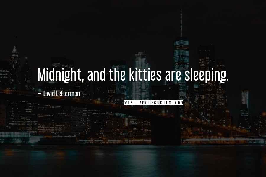 David Letterman Quotes: Midnight, and the kitties are sleeping.