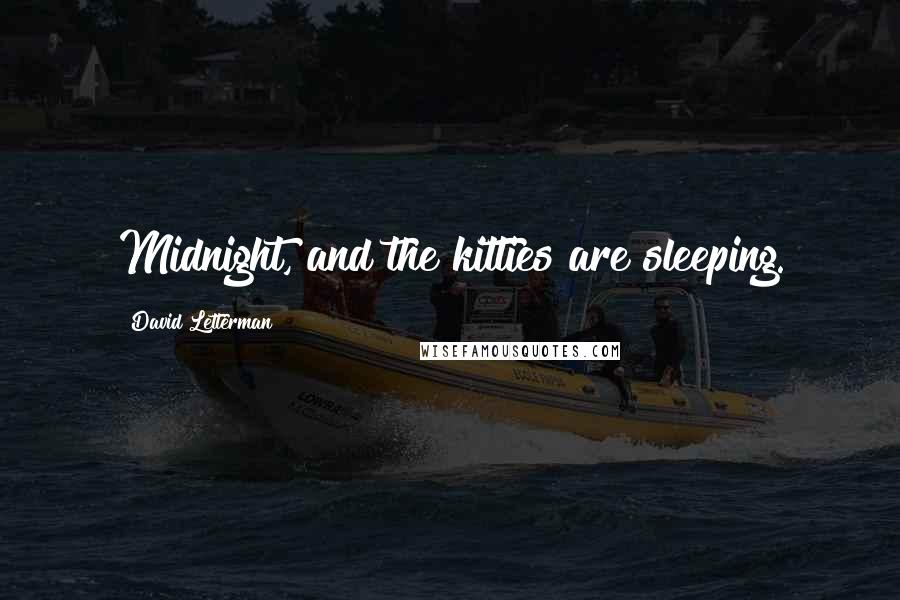 David Letterman Quotes: Midnight, and the kitties are sleeping.