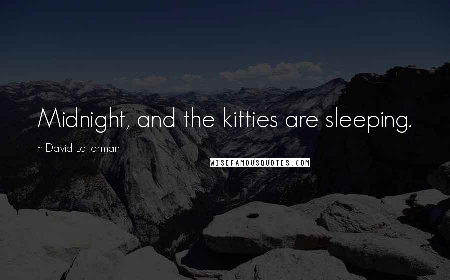 David Letterman Quotes: Midnight, and the kitties are sleeping.