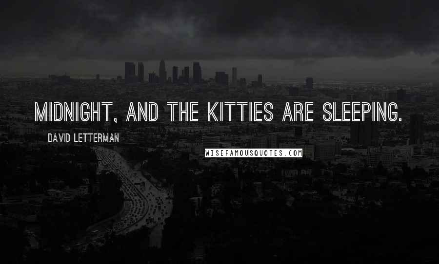 David Letterman Quotes: Midnight, and the kitties are sleeping.