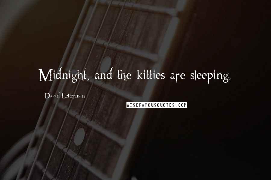 David Letterman Quotes: Midnight, and the kitties are sleeping.