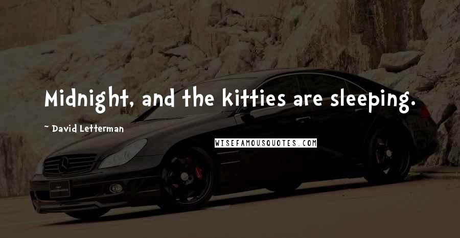 David Letterman Quotes: Midnight, and the kitties are sleeping.