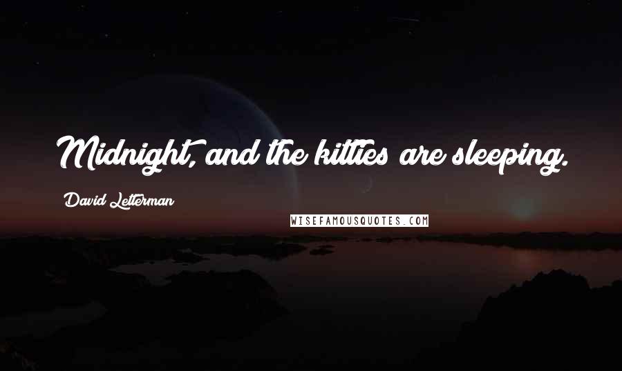 David Letterman Quotes: Midnight, and the kitties are sleeping.