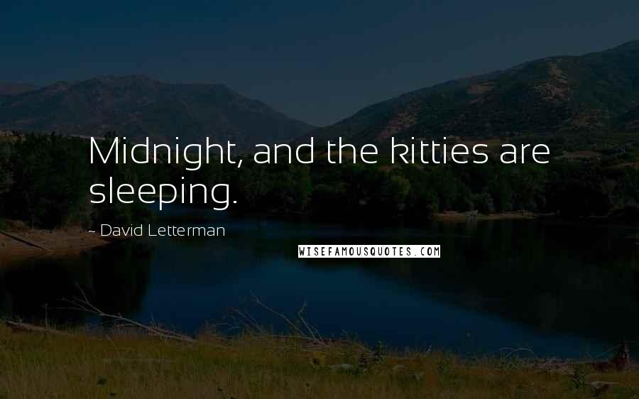 David Letterman Quotes: Midnight, and the kitties are sleeping.