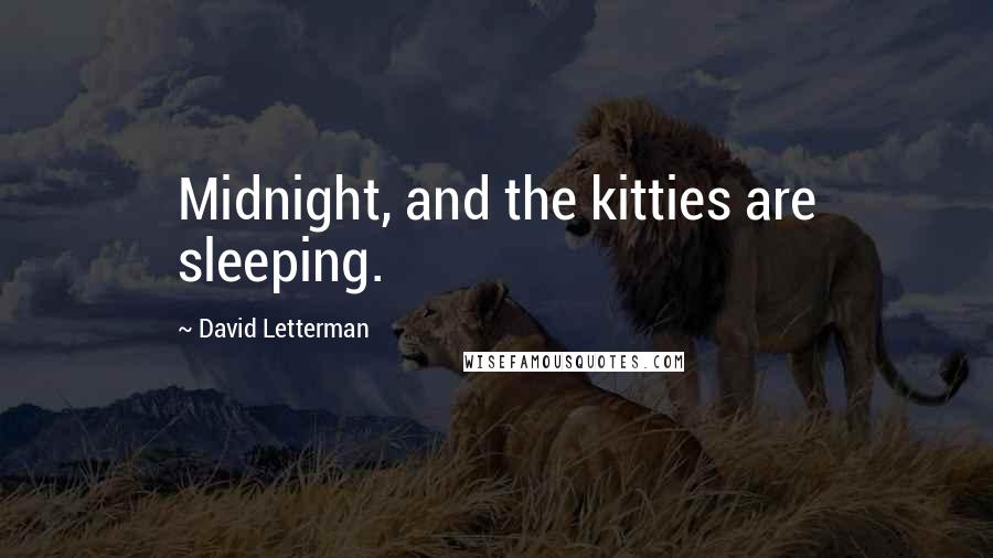 David Letterman Quotes: Midnight, and the kitties are sleeping.