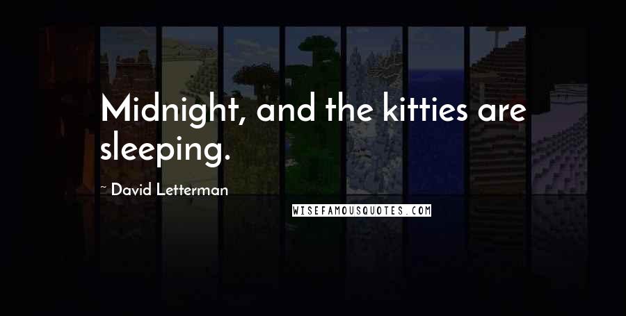 David Letterman Quotes: Midnight, and the kitties are sleeping.