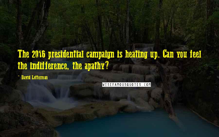 David Letterman Quotes: The 2016 presidential campaign is heating up. Can you feel the indifference, the apathy?