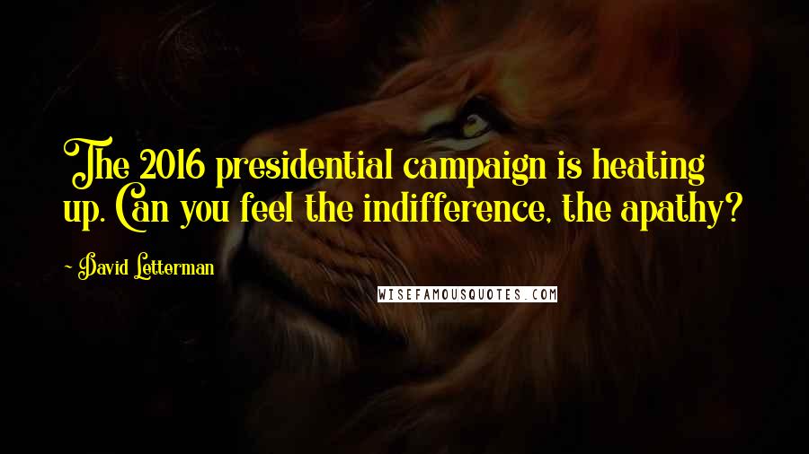 David Letterman Quotes: The 2016 presidential campaign is heating up. Can you feel the indifference, the apathy?