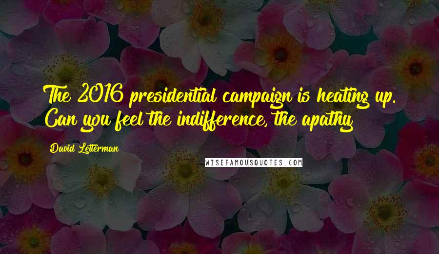 David Letterman Quotes: The 2016 presidential campaign is heating up. Can you feel the indifference, the apathy?