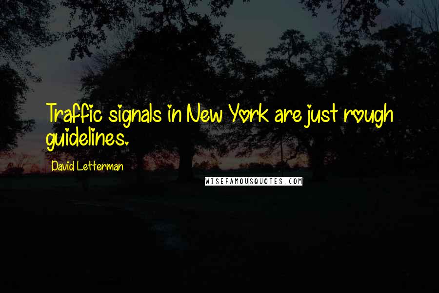 David Letterman Quotes: Traffic signals in New York are just rough guidelines.