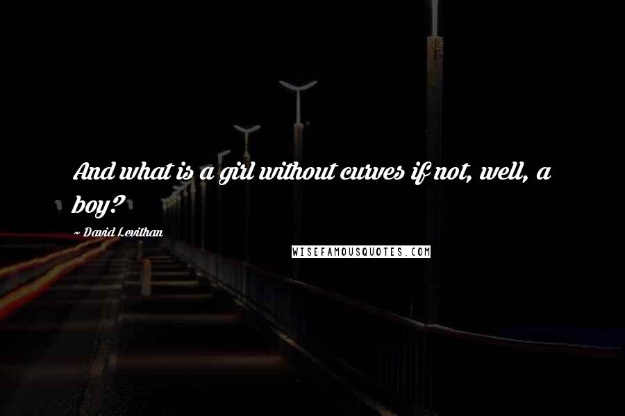 David Levithan Quotes: And what is a girl without curves if not, well, a boy?