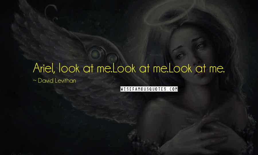 David Levithan Quotes: Ariel, look at me.Look at me.Look at me.