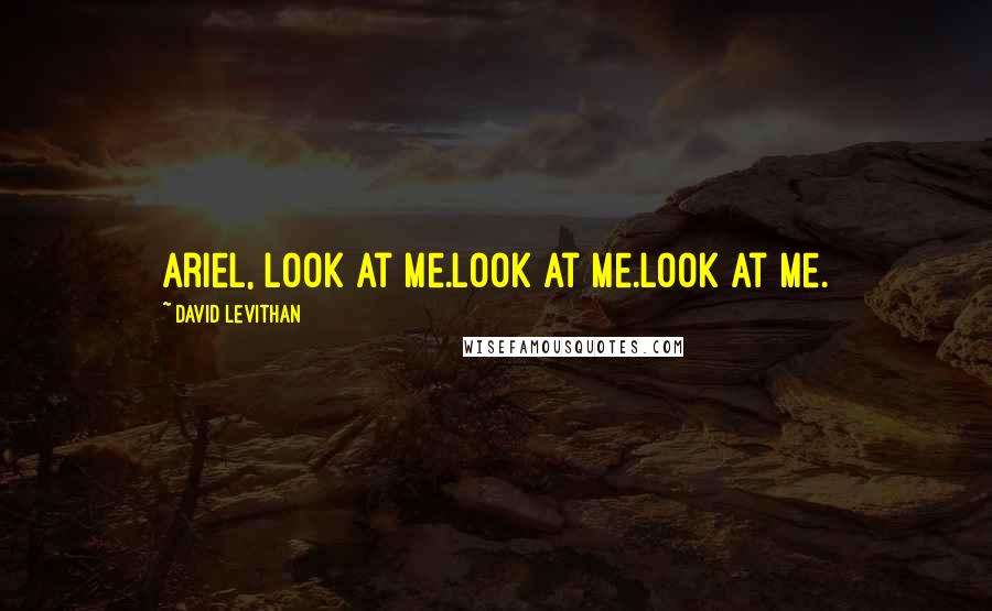 David Levithan Quotes: Ariel, look at me.Look at me.Look at me.